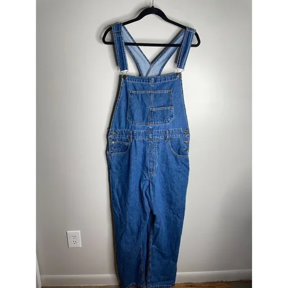 Free People We The Free Ziggy Denim Overalls Blue Denim Size S NEW - Picture 5 of 8